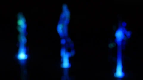 Three colored night fountain Stock Footage 74065211