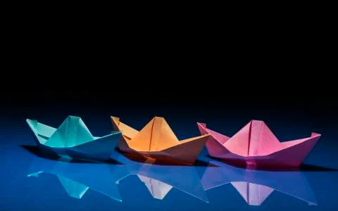 Three colored paper Foto stock