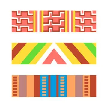 Three colored patterns in the African style. 스톡 일러스트