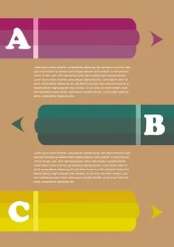 Three Colored Pencil Page Layout Design イラスト素材