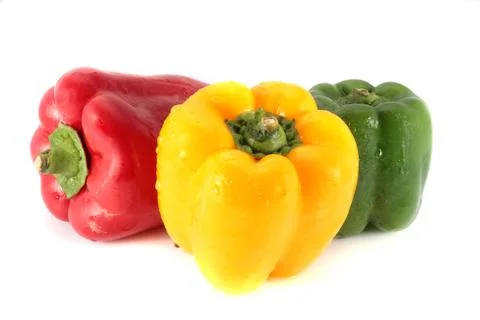 Three colored peppers Stock Photos