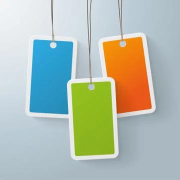 Three colored price sticker Stock Illustration