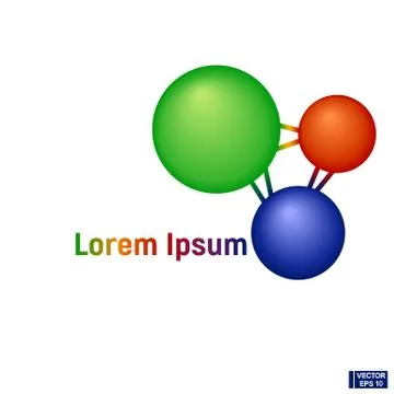 Three colored spheres, abstract logo Ilustración de archivo