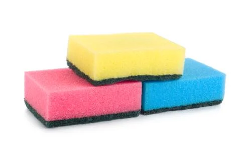 Three colored sponges Foto stock