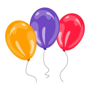 Three colorful balloons  Stock Illustration
