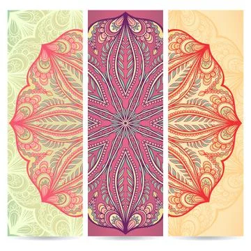 Three colorful cards Stock Illustration