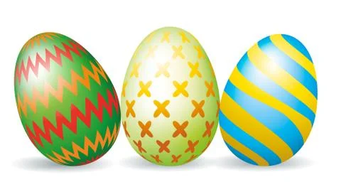 Three colorful Easter eggs Stock Illustration