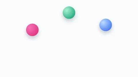 Three colorful floating spheres against a clean and plain white background 動画素材 338310148