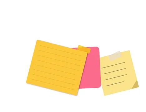 Three colorful folded paper notes stacked Stock Illustration