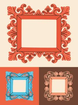 Three colorful frames Stockillustratie