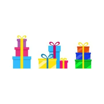 Three colorful holiday box sets Stock Illustration