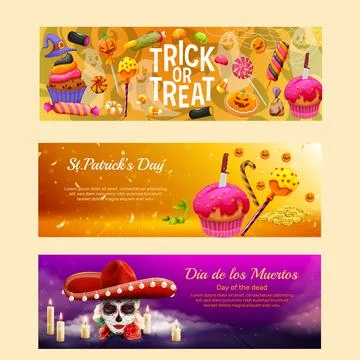 Three colorful horizontal banners Stock Illustration