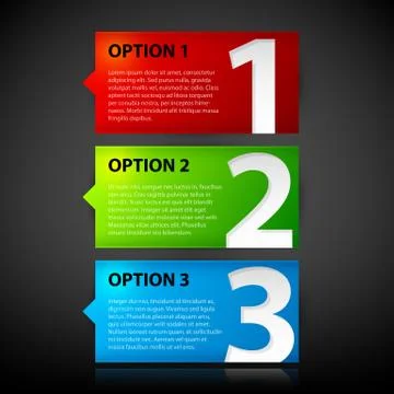 Three colorful options. Stock Illustration