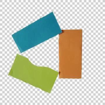 Three colorful paper rectangles arranged in a simple geometric shape Stock Photos