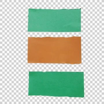 Three colorful rectangular paper strips arranged in a simple row 스톡 사진