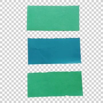 Three colorful rectangular paper strips in green and blue shades Фото