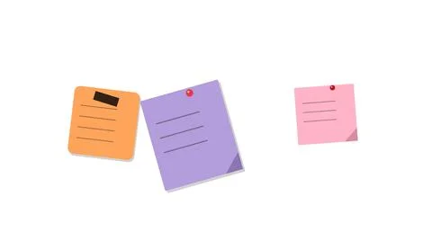 Three colorful sticky notes floating in air Stock Illustration