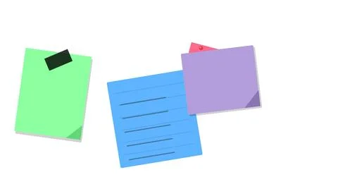 Three colorful sticky notes floating Stockillustratie