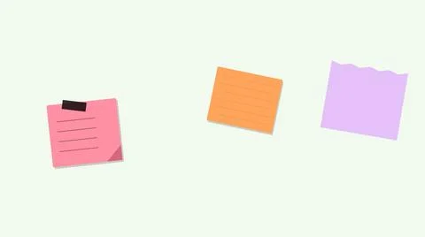 Three colorful sticky notes isolated Stock Illustration