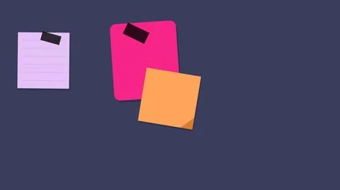 Three colorful sticky notes isolated on background Stock Illustration