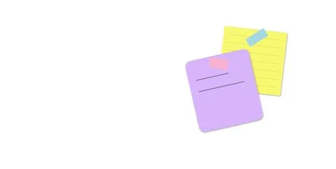 Three colorful sticky notes with lines floating 스톡 일러스트