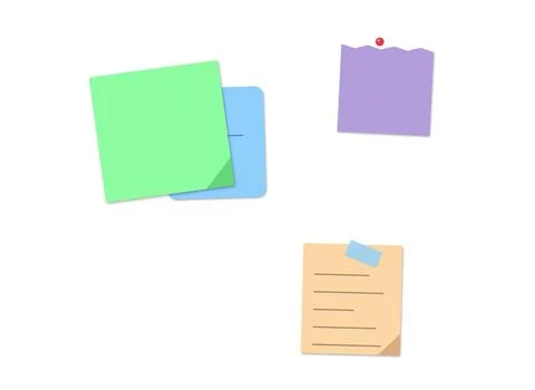 Three colorful sticky notes with question mark Stock Illustration
