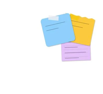 Three colorful sticky notes stack Stock Illustration