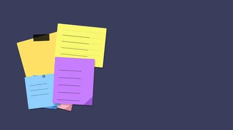 Three colorful sticky notes with text Stock Illustration