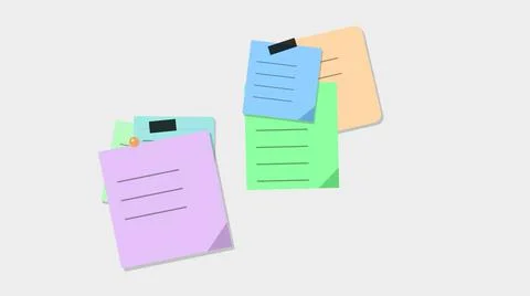 Three colorful sticky notes with text floating Stock Illustration