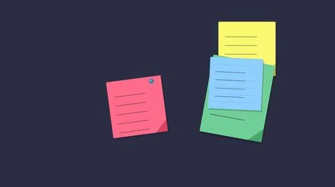 Three colorful sticky notes with text floating Stock Illustration