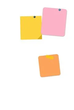 Three colorful sticky notes on white background Stock Illustration