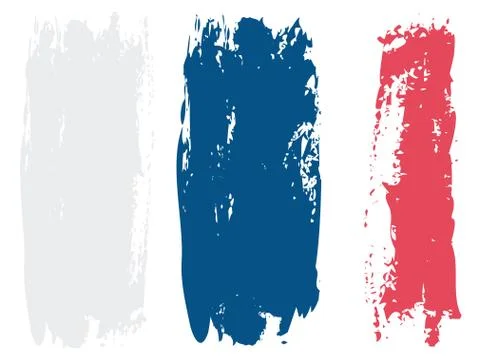 Three Colors Brush Strokes Stock Illustration