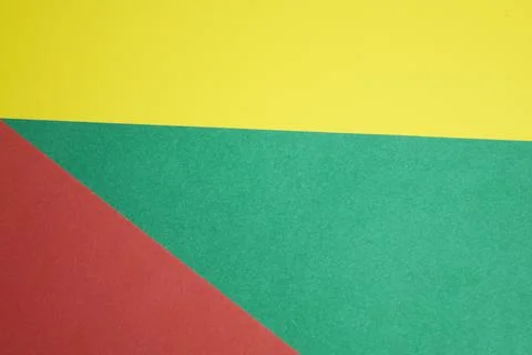 Three colors of the flag of Lithuania. Illustration of geometric shapes. Stock Illustration