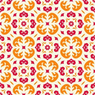 Three colors pattern ornament background. Ethnic seamless ready for print Stock Illustration