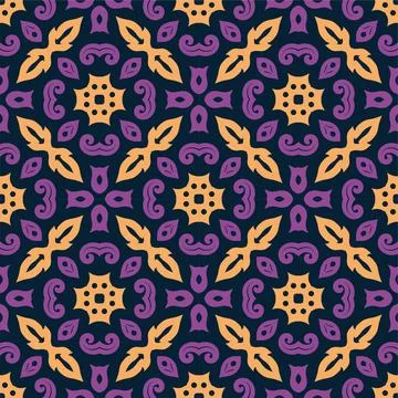 Three colors pattern ornament background. Ethnic seamless ready for print Stock Illustration