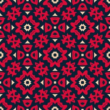 Three colors pattern ornament background. Ethnic seamless ready for print Stock Illustration