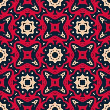 Three colors pattern ornament background. Ethnic seamless ready for print Stock Illustration