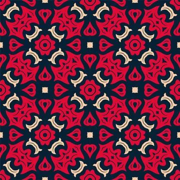 Three colors pattern ornament background. Ethnic seamless ready for print Stock Illustration