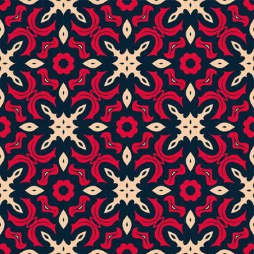 Three colors pattern ornament background. Ethnic seamless ready for print Stock Illustration