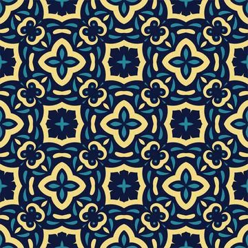 Three colors seamless abstract shape. Simple pattern ornament background Stock Illustration