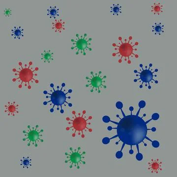 Three colours of corona virus Stock Illustration