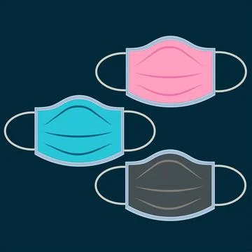 Three colours of surgical mask Stock Illustration