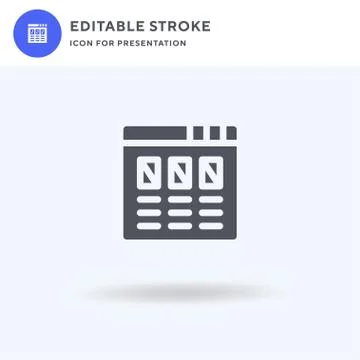 Three Columns icon vector, filled flat sign, solid pictogram isolated on white Stock Illustration