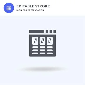 Three Columns icon vector, filled flat sign, solid pictogram isolated on white Stock Illustration