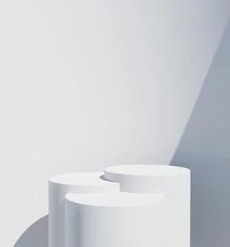Three columns pedestal for placing object Stock Illustration