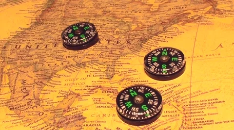 Three compass magnetic field Stock Footage 47418979