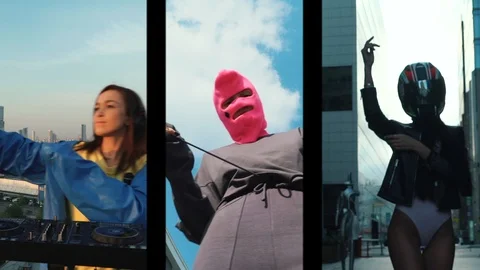 Three completely different creative girls. Stock Footage 115943337