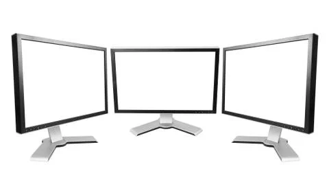 Three computer monitor Stock Illustration