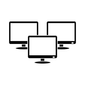 Three computer monitors icon image Stock Illustration