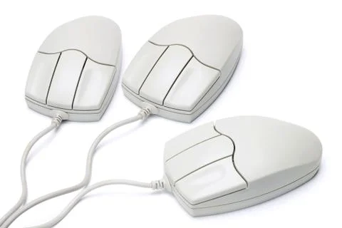 Three Computer mouse Foto stock